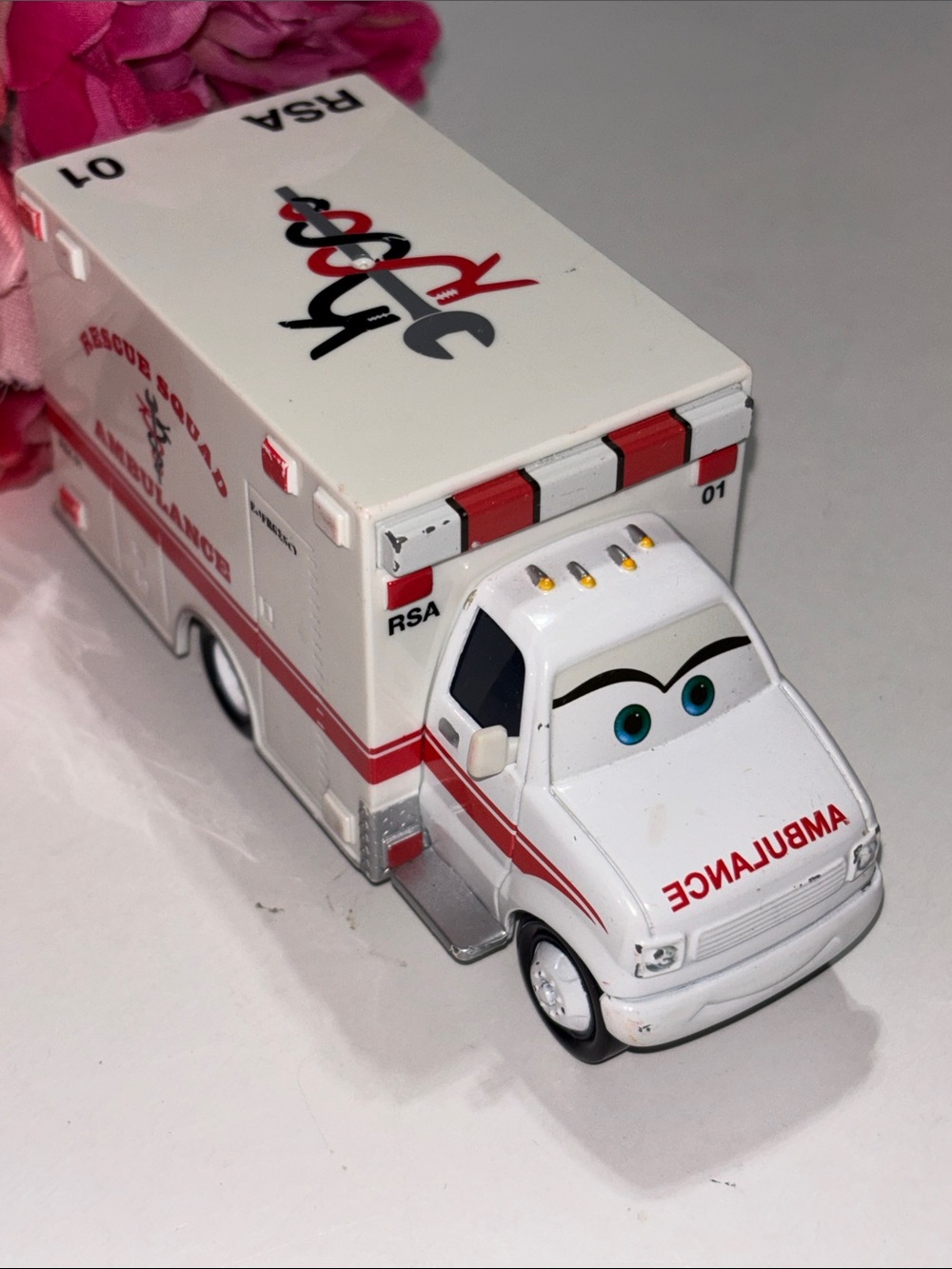 Disney Pixar Cars Toon Rescue Squad Ambulance diecast toy by Mattel